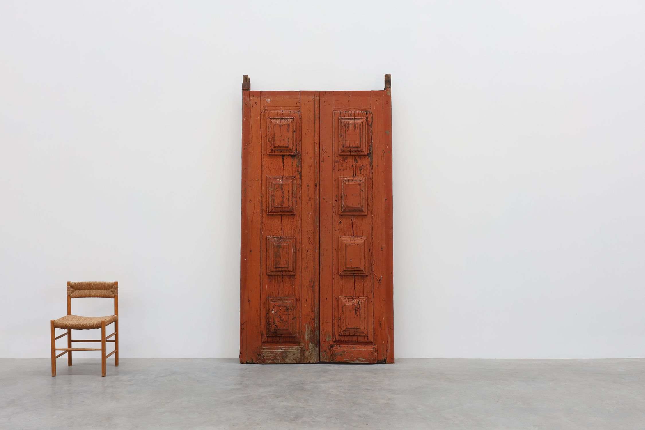 Large 17th century Monastery doors in terracotta lacquered oak, Portugalthumbnail
